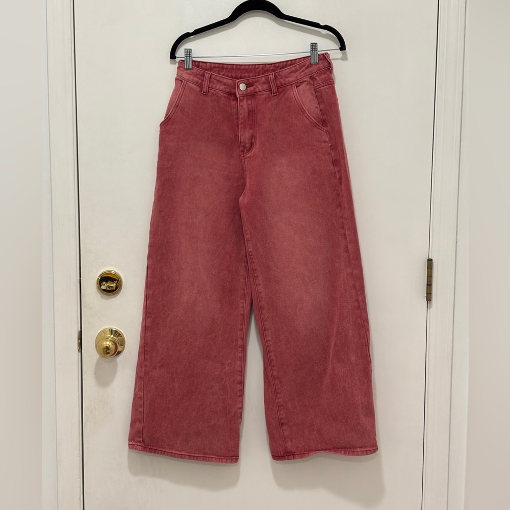 Cider Women's Wide Leg Jeans in Dusty Rose